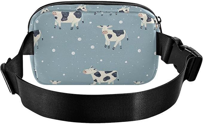 Kawaii Milk Cows Fanny Pack for Women Men Water Resistant Fashion Waist Packs with Adjustable Strap Belt Bag for Travel Workout Jogging Hiking 21219080
