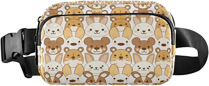 Kawaii Teddy Bear Rabbit Fanny Pack for Women Men Water Resistant Fashion Waist Packs with Adjustable Strap Belt Bag for Travel Workout Jogging Hiking 21219332