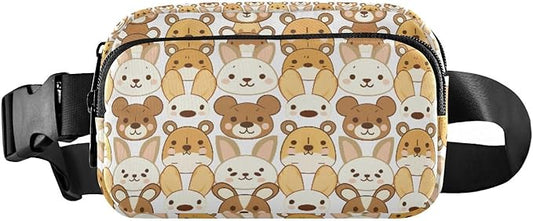 Kawaii Teddy Bear Rabbit Fanny Pack for Women Men Water Resistant Fashion Waist Packs with Adjustable Strap Belt Bag for Travel Workout Jogging Hiking 21219332