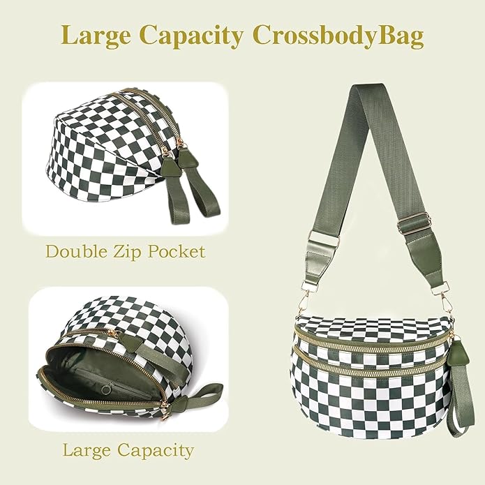 Crossbody Bags For Women,Waterproof Oxford Bum Bag with Adjustable Strap,Large Capacity Travel Purse