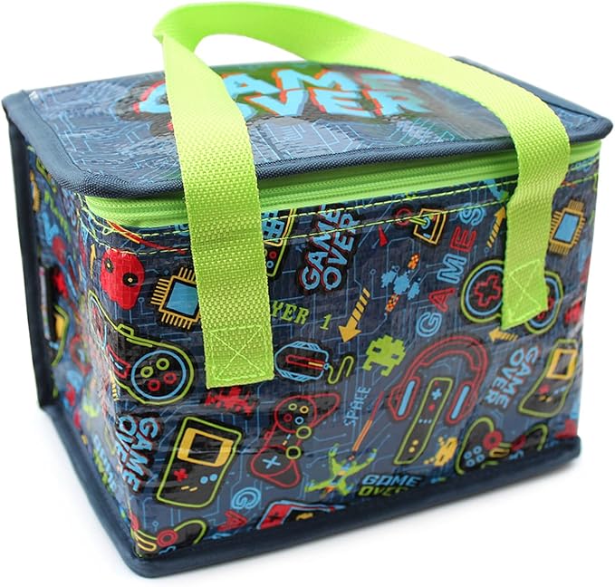 Fashion Stationery Insulated Lunch Bag Kids Lunch Box Folding Reusable Lunchbags for Girls or Boys Lunch Box for School, Beach or Travel Small Cooler or Picnic Coolers