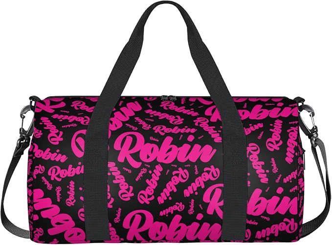 Custom-Dance-Gymnastics-Bag for Girls Personalized Kids Duffle Bag Cheerleader Team Bag for Travel Gym Sport Hot Pink Black