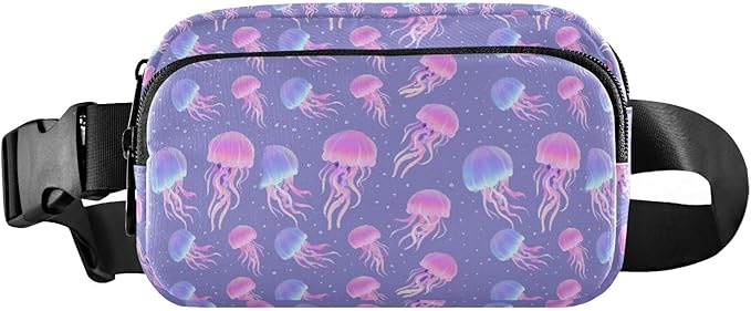 Jellyfish Fanny Pack for Women Men Water Resistant Fashion Waist Packs with Adjustable Strap Belt Bag for Travel Workout Jogging Hiking 21219239