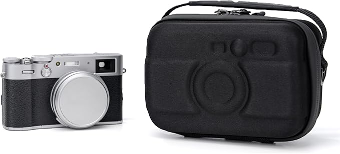 KIWIFOTOS Travel Camera Case EVA Hard Case for Fuji X100VI X100V X100F Sony RX1R III ZV-E10 A6700 A6600 A6100 Lumix S9 +S-R26 Lens with Mesh Pocket Camera Carrying Bag