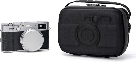 KIWIFOTOS Travel Camera Case EVA Hard Case for Fuji X100VI X100V X100F Sony RX1R III ZV-E10 A6700 A6600 A6100 Lumix S9 +S-R26 Lens with Mesh Pocket Camera Carrying Bag