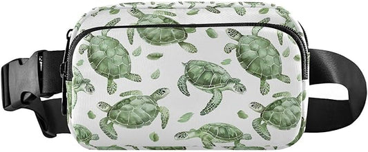 Ocean Sea Green Turtles Fanny Pack for Women Men Water Resistant Fashion Waist Packs with Adjustable Strap Belt Bag for Travel Workout Jogging Hiking 21220067
