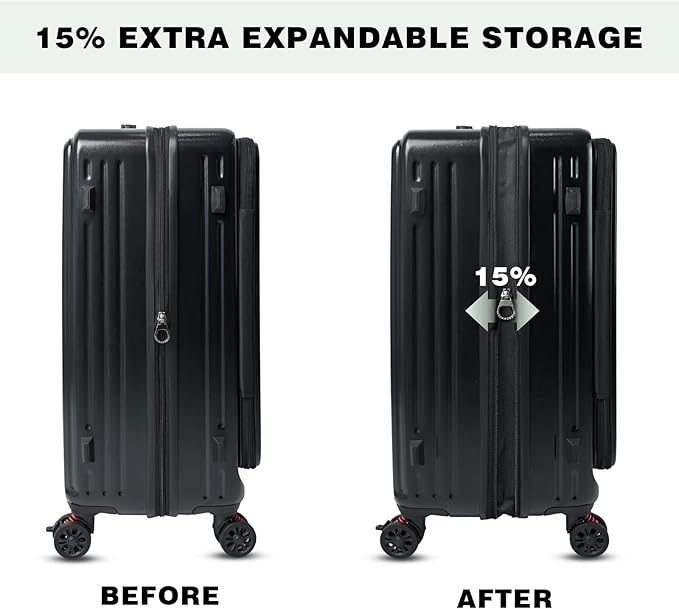28 inch luggage with spinner wheels, large suitcases with wheels, Checked Luggage with Spinner wheels, Hard Shell Top-open Design Expandable Large Luggage with YKK zipper and 3-Year Warranty.