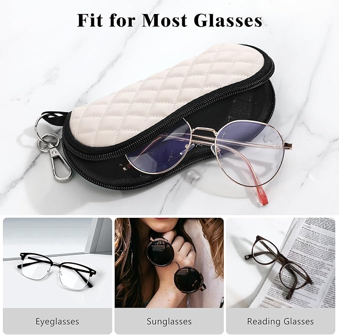 MoKo Sunglasses Soft Case Ultra Light Neoprene Zipper Eyeglass Case for Men Women