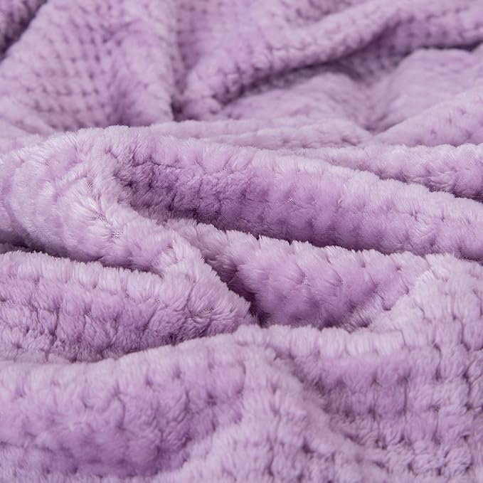 Fuzzy Throw Blanket, Plush Fleece Blankets for Adults, Toddler, Boys and Girls, Warm Soft Blankets and Throws for Bed, Couch, Sofa, Travel and Outdoor, Camping (Twin(60"x80"), XL1-Lavender)