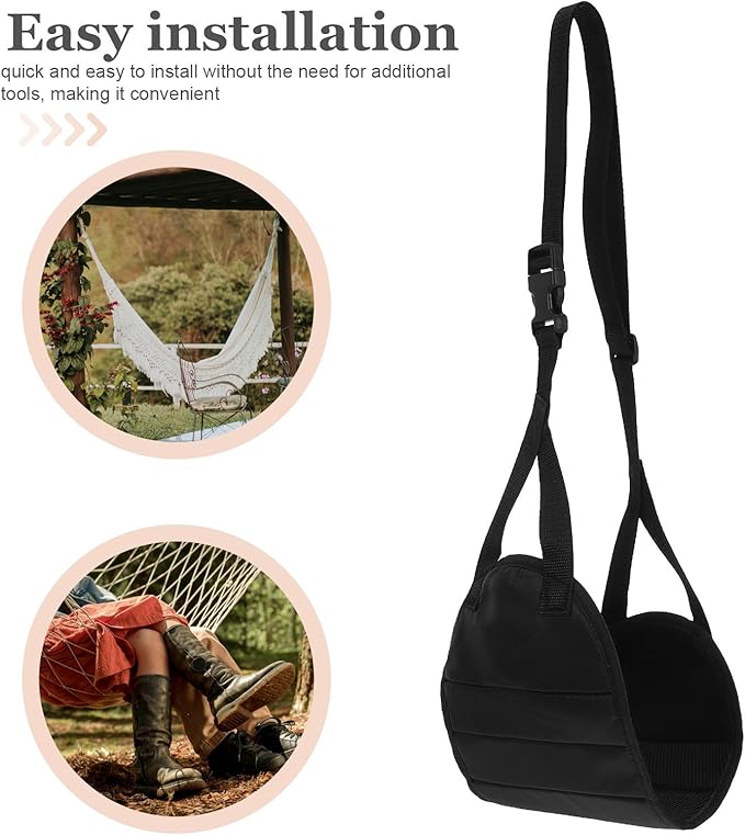 Zerodeko Airplane Foot Hammock and Travel Foot Rest with Storage Bag Portable Leg Sling for Office Car Home Under Desk Use for Long Flights and Travel