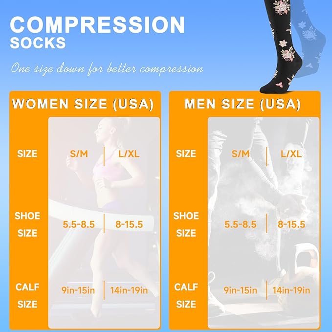 bropite Compression Socks for Women & Men 8 Pairs Circulation-Compression Socks 20-30 mmhg-Best for Running,Nurse,Travel,Yoga