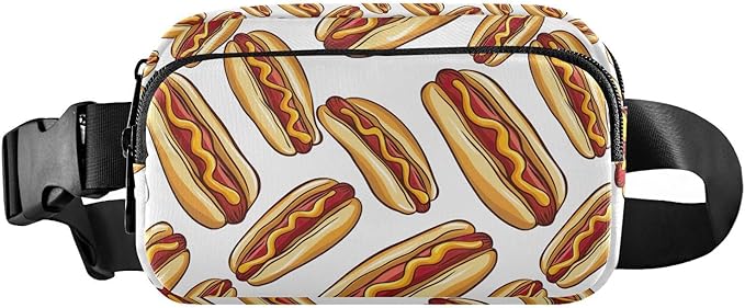 Funny Hot Dog Fanny Pack for Women Men Water Resistant Fashion Waist Packs with Adjustable Strap Belt Bag for Travel Workout Jogging Hiking 21220333