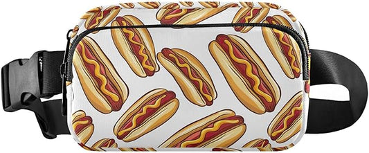 Funny Hot Dog Fanny Pack for Women Men Water Resistant Fashion Waist Packs with Adjustable Strap Belt Bag for Travel Workout Jogging Hiking 21220333