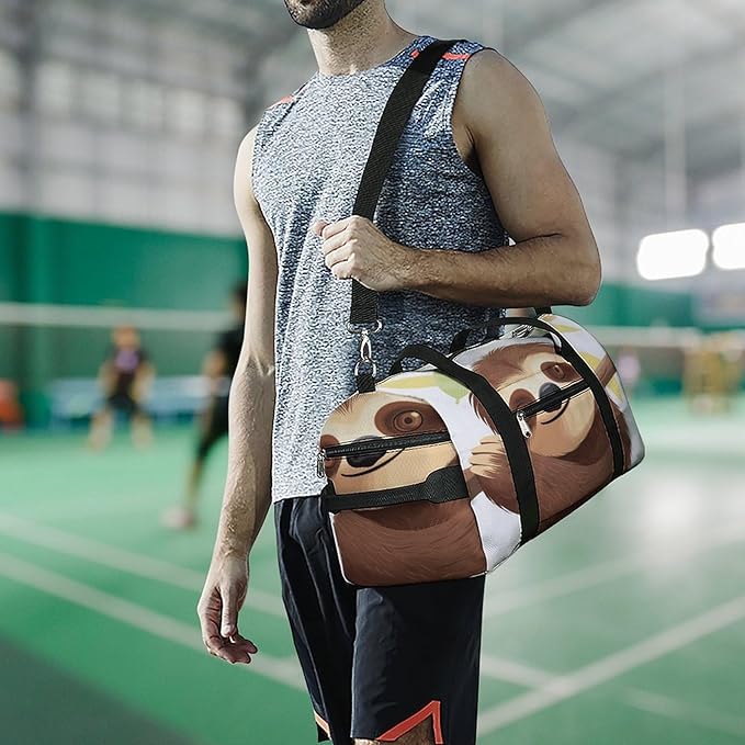 Sloth Gym Bag Lightweight ，Travel Duffle Bag with Shoe Compartment，Gym Bag for Women for Overnight, Weekend, Yoga, Gym, Business Trips, Sport And Hospital.