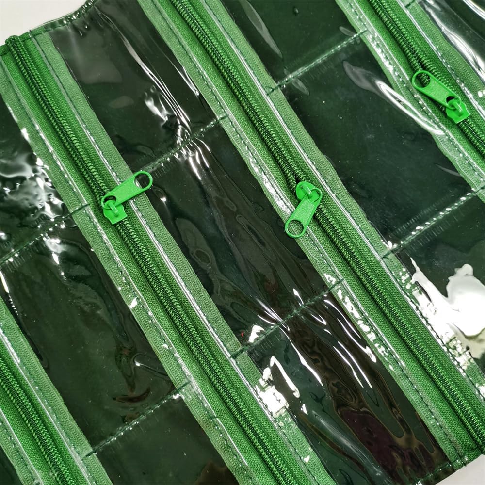 Travel Jewelry Roll Bag Portable Organizer Pouch With Grids&PVC Cover Storage Bags for Necklace, Bracelet, Bracelet,Ring, Badge, Pendant