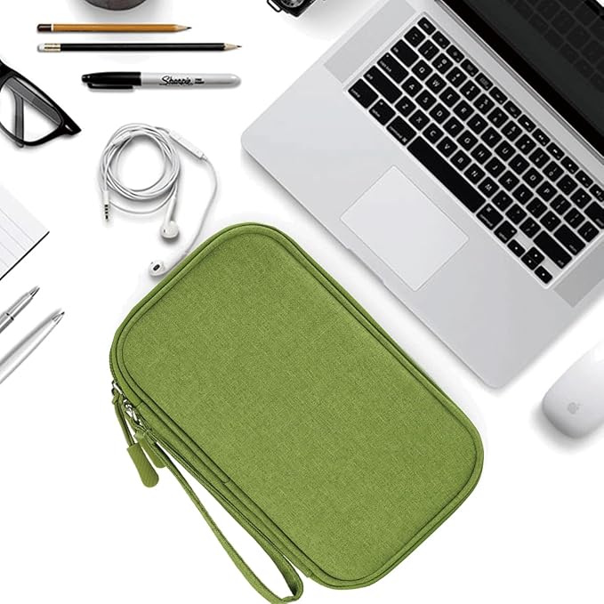 Electronics Organizer Travel Case, Travel Cable Organizer Bag Pouch Electronic Accessories Carry Case Waterproof Electronic Bag for Cable, Cord, Charger, Power Bank, Earphone (Green)
