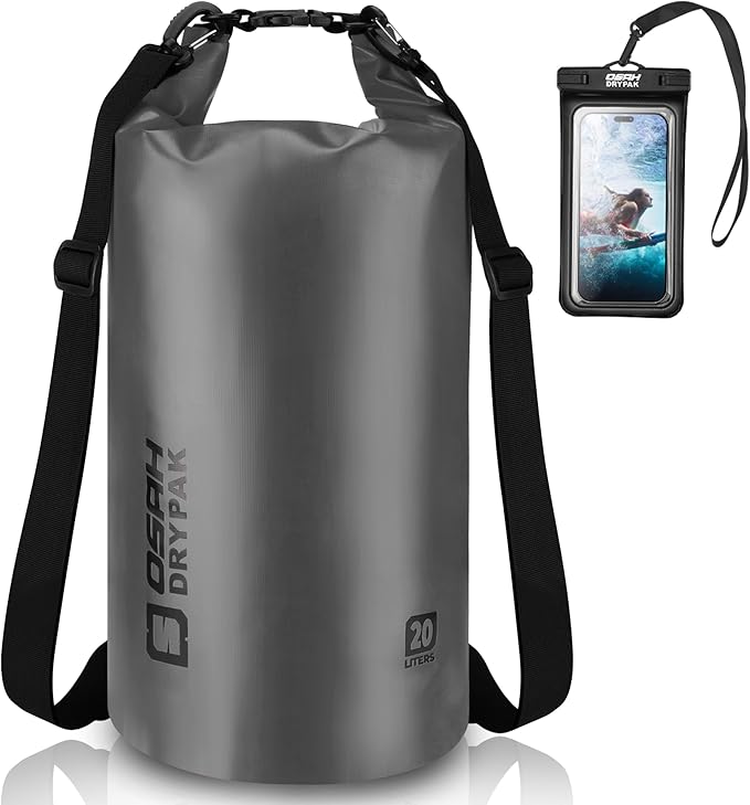 Waterproof Dry Bag, 5L/10L/20L/30L/40L Roll Top Lightweight Storage Backpack with Phone Case for Women & Men, Floating Waterproof Sack for Travel, Swimming, Kayaking, Paddle Board, Camping & Beach