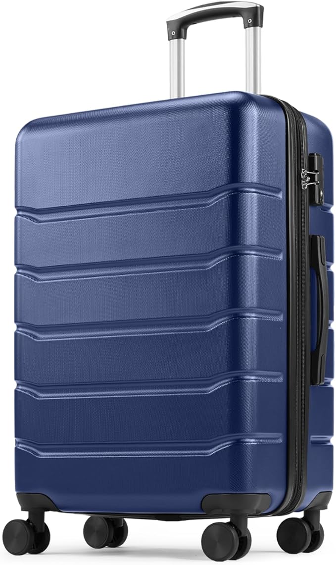 Sweetcrispy 29IN Carry on Luggage, Expandable Hard Shell ABS Suitcase with 360° Swivel Wheels, TSA Lock, Lightweight, Navy Blue