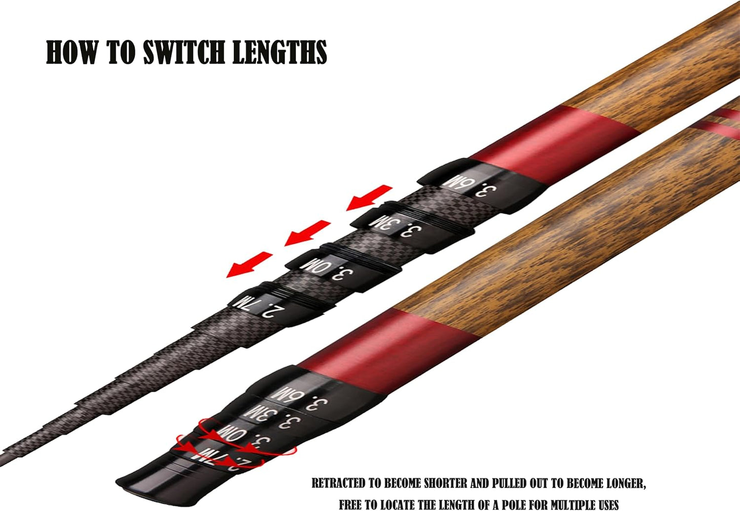 Telescopic Rod Kit Tenkara Fishing Rod Kit 20FT-Zoom Stream 4 Lengths Collapsible Fly Rods Backpacking Fishing Pole Quality Carbon Tube Creek Rods