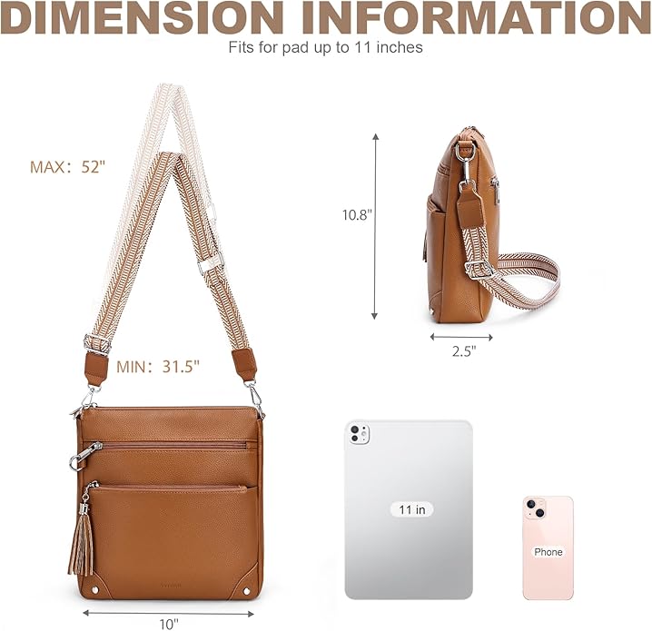 Anti Theft Crossbody Purses for Women RFID Blocking Crossbody Bags, Travel Shoulder Purse with Built-in Wallet