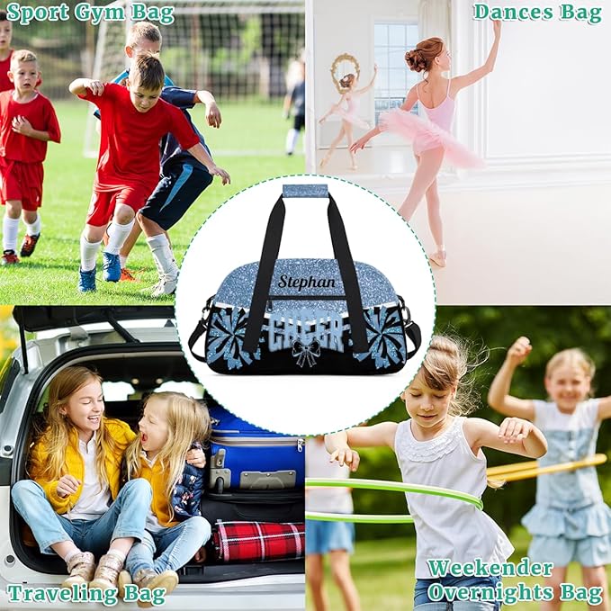 Blue Cheer-Bag for Girls Customized Cheer-Gifts with Name Cheerleading Bag Gym-Duffel-Bag for Cheerleader