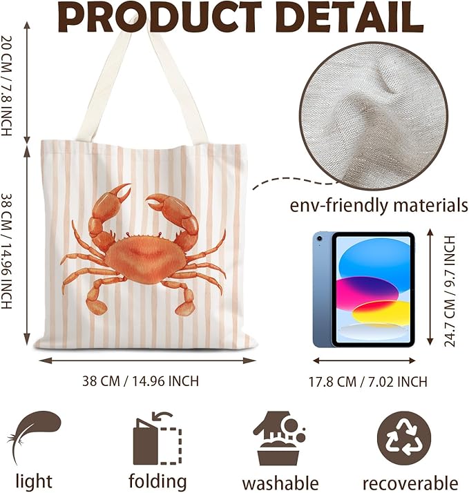 FBB Ocaen Beachy Ocean Sea Fish Reusable Grocery Shopping Bag