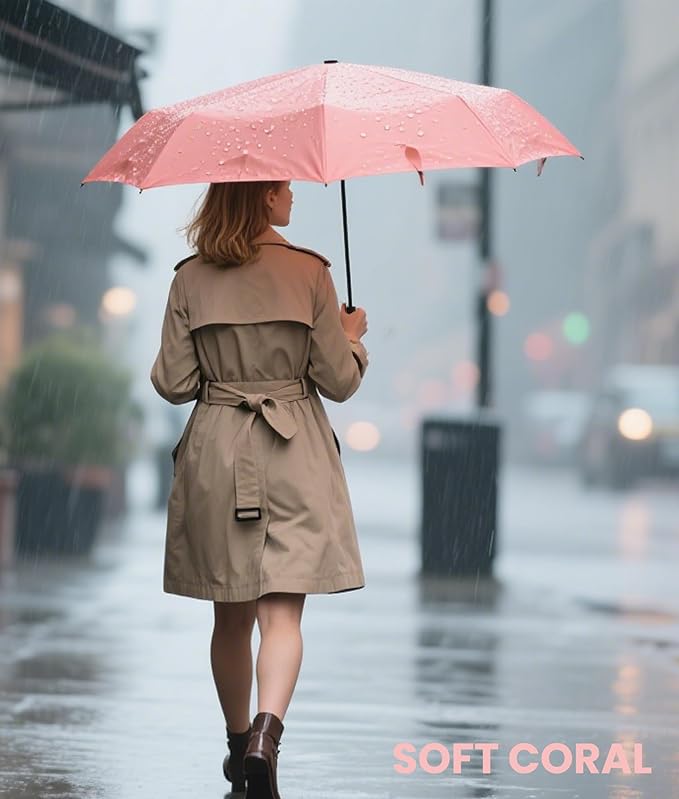 MRTLLOA 42/49 Inch Compact Travel Essentials Umbrella for Rain, Lightweight, Portable, Automatic, Strong, Waterproof Folding Umbrellas for Women, Men and Teenagers