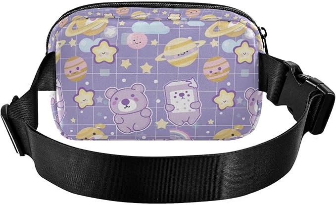 Kawaii Bear Milk Universe Fanny Pack for Women Men Water Resistant Fashion Waist Packs with Adjustable Strap Belt Bag for Travel Workout Jogging Hiking 21219114
