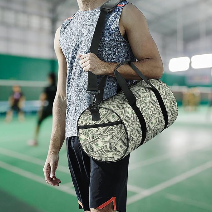 Gym Sports Duffle Bag Money American Bill Dollar Weekender Carry on Beach Yoga Overnight Luggage Bag Travel Training Workout Bags