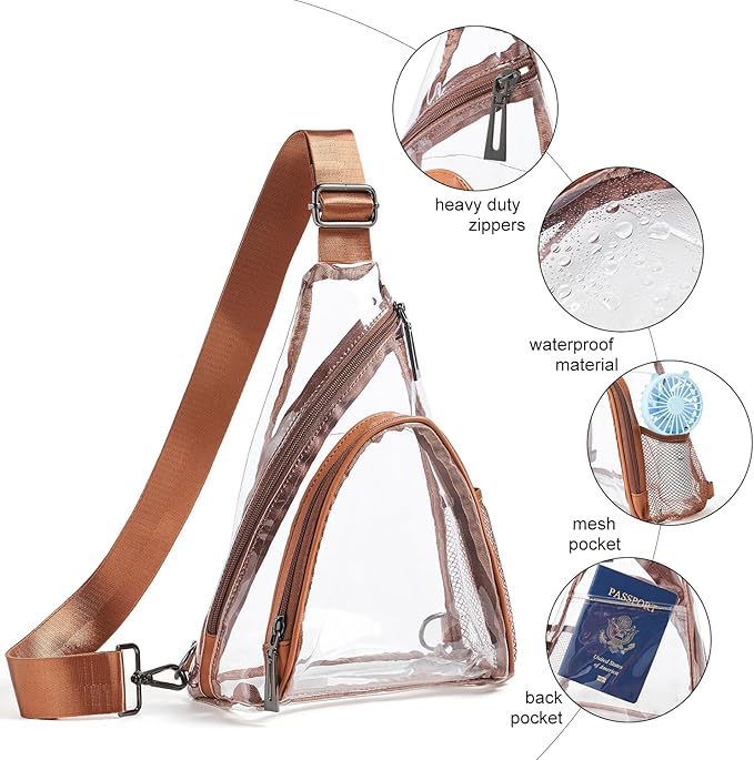 7L Sling Bag For Women Men Backpack Fanny Pack Crossbody Chest Travel Shoulder Belt Bags Purse Handbag PU Leather