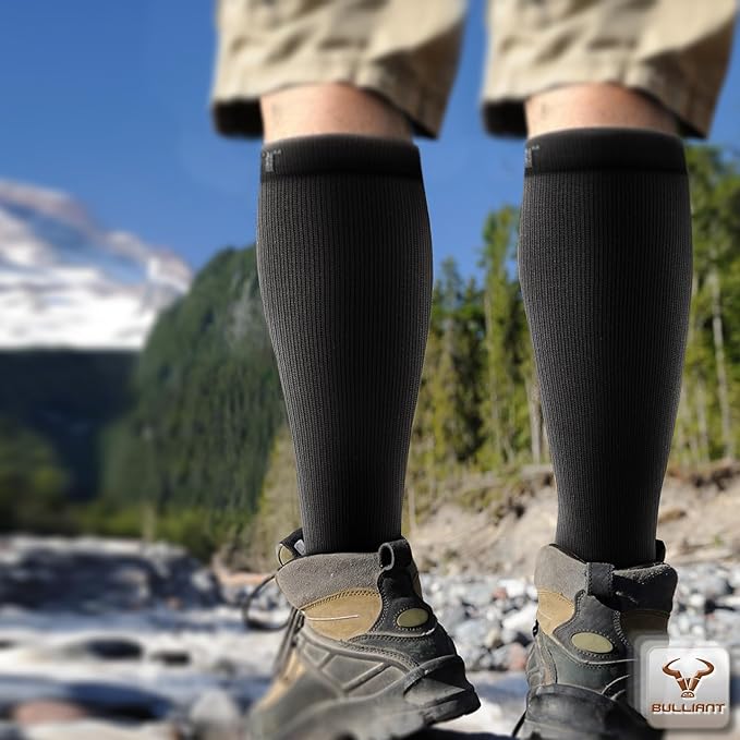 BULLIANT Compression Socks 3Pairs-15-20mmHg Circulation Support Men Women Hiking Sports Recovery-Upgraded Wicking Tech