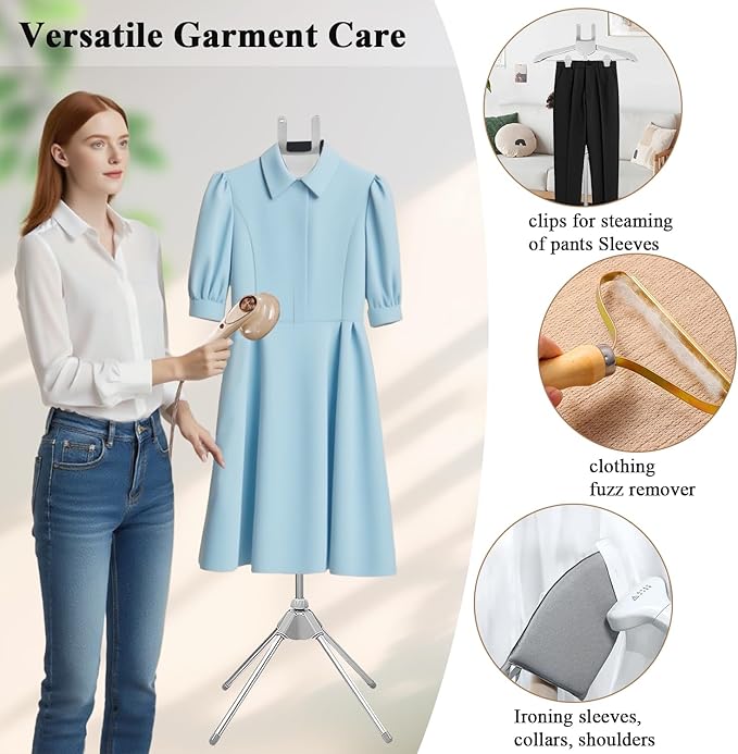 Steamer Stand for Clothes - Adjustable Steamer Rack, Portable Steaming & Ironing Stand - Grey