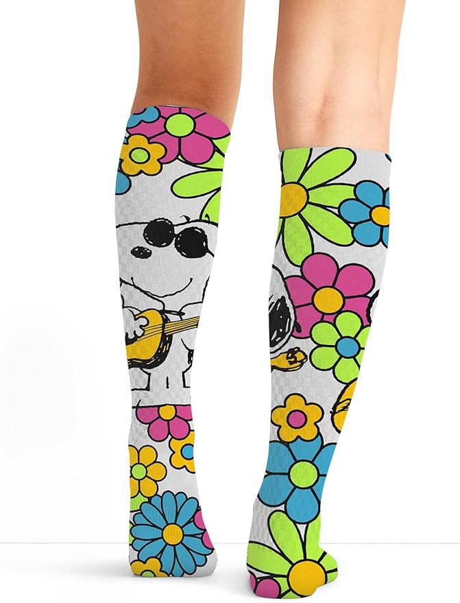 Cherokee Women's 10-15mmHg Compression Socks – Fun Print Knee Highs with Light Support, Soft Feel - PRINTSUPPORT