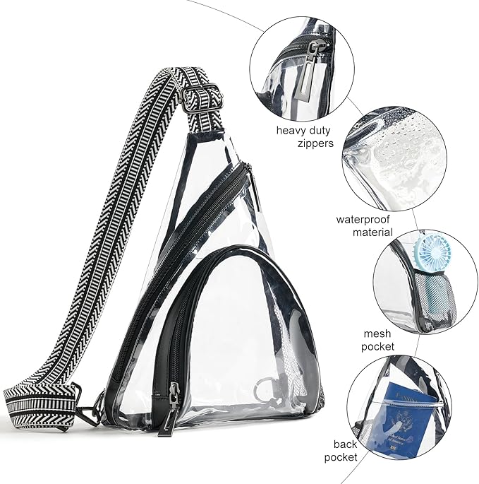 7L Sling Bag For Women Men Backpack Fanny Pack Crossbody Chest Travel Shoulder Belt Bags Purse Handbag PU Leather