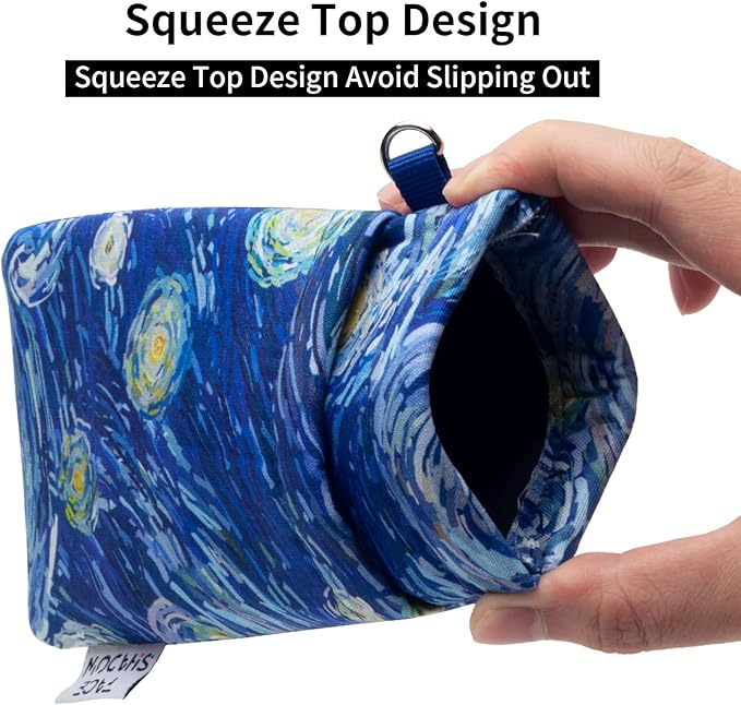 Face Shadow Double Glasses Case Soft Eyeglass Case For Women Men Squeeze Top Sunglasses Case With Cleaning Cloth