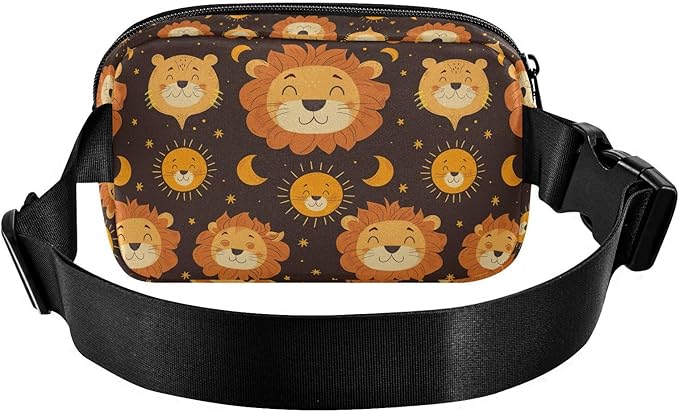 Cute Lion Face Fanny Pack for Women Men Water Resistant Fashion Waist Packs with Adjustable Strap Belt Bag for Travel Workout Jogging Hiking 21219982