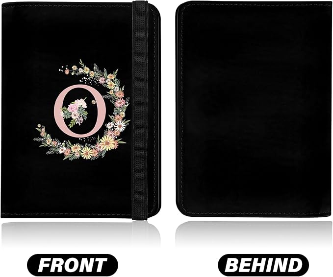 Cute Passport Holder and Holder Combo Passport Cover with RFID Blocking Women Men Compatible Wallet Credit Card Protector (Black-O)