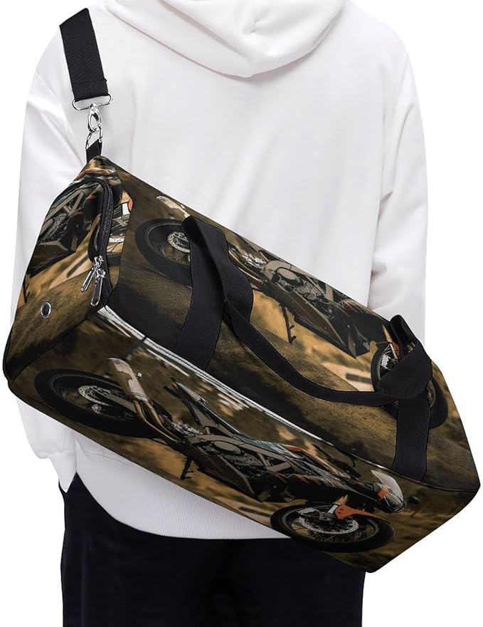 Sport Motorcycle Gym Bag Lightweight ，Travel Duffle Bag with Shoe Compartment，Gym Bag for Women for Overnight, Weekend, Yoga, Gym, Business Trips, Sport And Hospital.