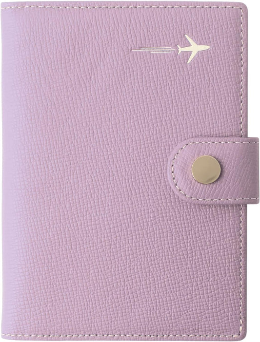 Genuine Leather Passport Case, RFID Passport Cover with Credit Card Holder for Women and Men Family ID Travel