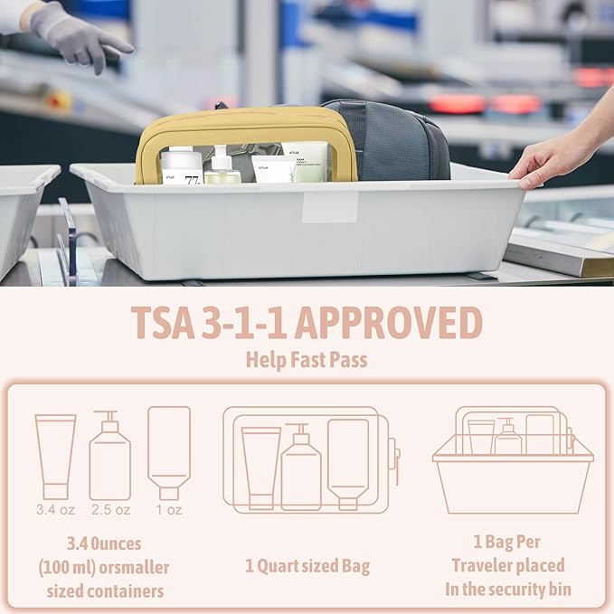 3PCS Clear Toiletry Bag,TSA Approved Travel Pouch with Zipper for Cosmetics and Toiletries，Diaper Bag Organizer Pouch Set, Purse Organizer and Clear Car Bag for Women and Kids