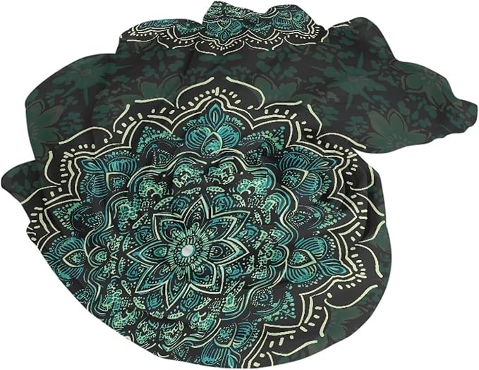 Dark Green Boho Flower Print Soft Beach Towel 66x44 inch,Woven Microfiber Sand Free Beach Towel Lightweight Beach Bath Towel for Adult Teenagers, Quick Dry Pool Towel Decorative Size S