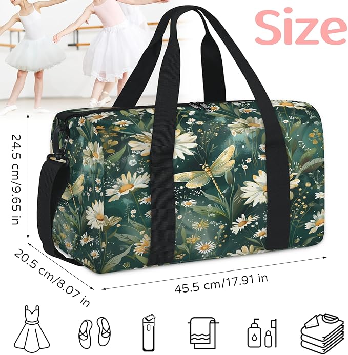 Spring Wildflower Travel Duffle Bag for Women Men, Overnight Weekender Bag, Carry on Tote for Sport Gym