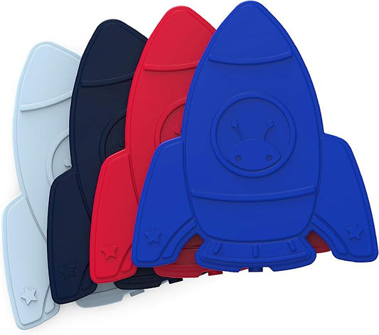 Bentgo Buddies Reusable Ice Packs - Slim Ice Packs for Lunch Boxes, Lunch Bags, and Coolers - Multicolored 4-Pack (Rocket)