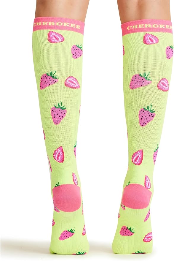 Cherokee Women's 10-15mmHg Compression Socks – Fun Print Knee Highs with Light Support, Soft Feel - PRINTSUPPORT