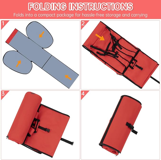 Padded Car Seat Travel Bag Compatible with Doona, Infant Car Seat Travel Bag, Foldable Car Seat Stroller Gate Check Bag for Airplane (Cherry Red)