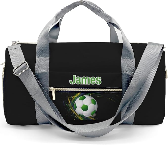 Personalized Tactical Gym Bag For Men，Custom Travel Duffel Bag with Name，Sports Workout Travel Bag with Shoes Compartment-Soccer 2