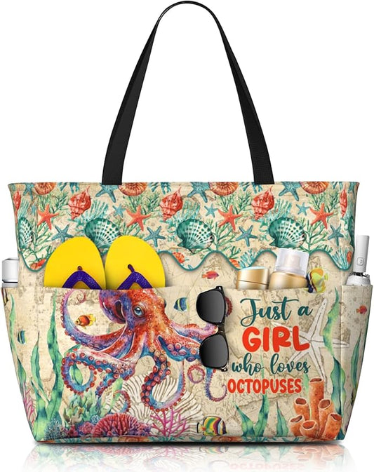 Large Beach Tote Bag Beach Bag Waterproof Sandproof Lightweight Women Tote
