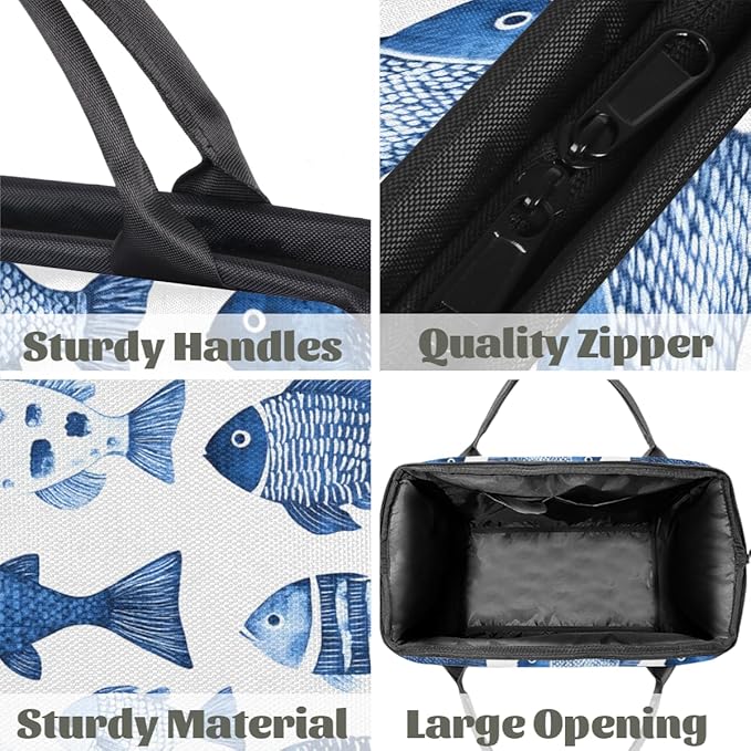 Fish Overnight Weekender Bag for Women Men Travel Duffel Bags Waterproof Luggage Carry on Sports Yoga Gym Bag