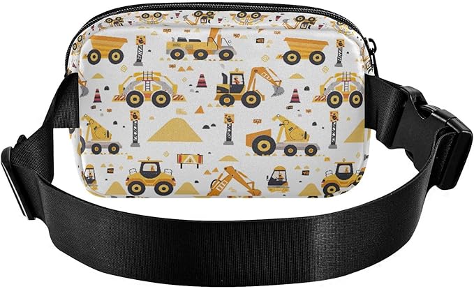 Funny Trucks Excavator Fanny Pack for Women Men Water Resistant Fashion Waist Packs with Adjustable Strap Belt Bag for Travel Workout Jogging Hiking 21219375
