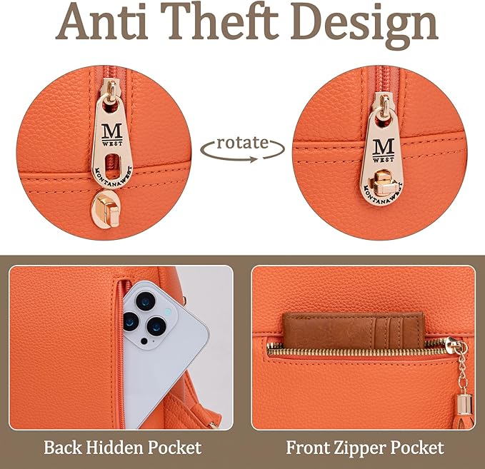 Montana West Mini Backpack Purse for Women Anti Theft Backpacks with Secured Zipper and Tassel